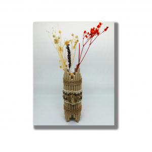 Vase pailles et fleurs
